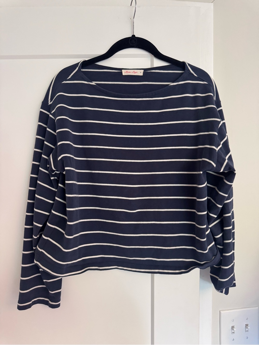 Marine layer Striped Long Sleeve Top - Navy & White
